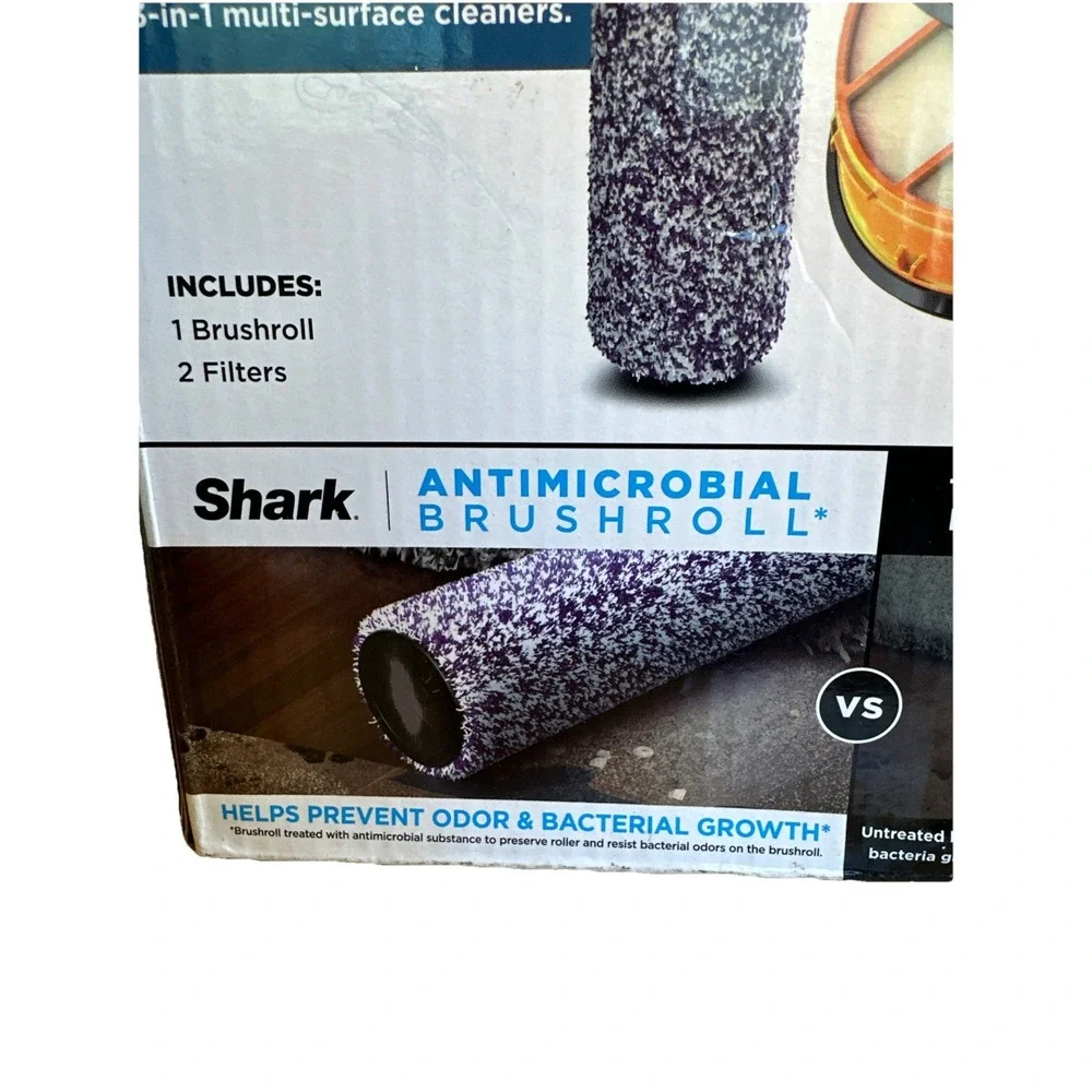 NEW Shark Hydrovac Multi-Surface Antimicrobial (1) Brushroll and (2) Filter Kit
